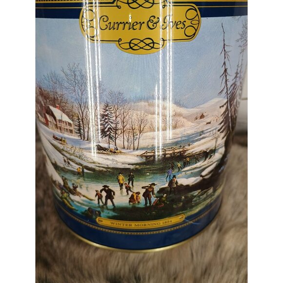 Currier & Ives "Winter Morning 1854" Popcorn Nostalgia Collectors Tin vintage - Picture 3 of 6